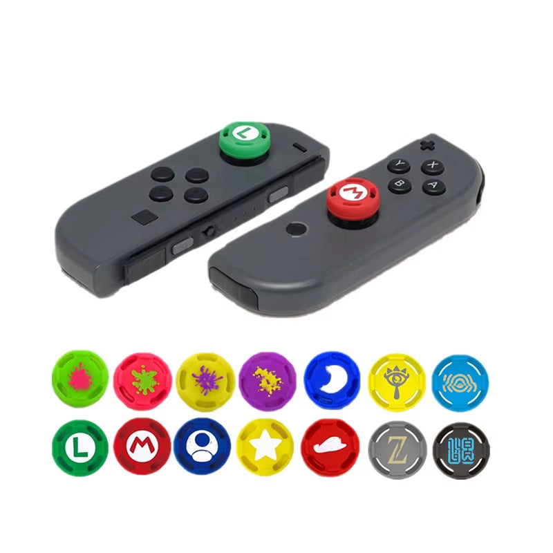 Capuchon De Poignées De Pouce En Silicone Souple, 2 Pièces, Dessin Animé Mignon, Pour Interrupteur Oled Joy Con, Contrôleur NS Lite, Protecteur De Couvercle De Joystick